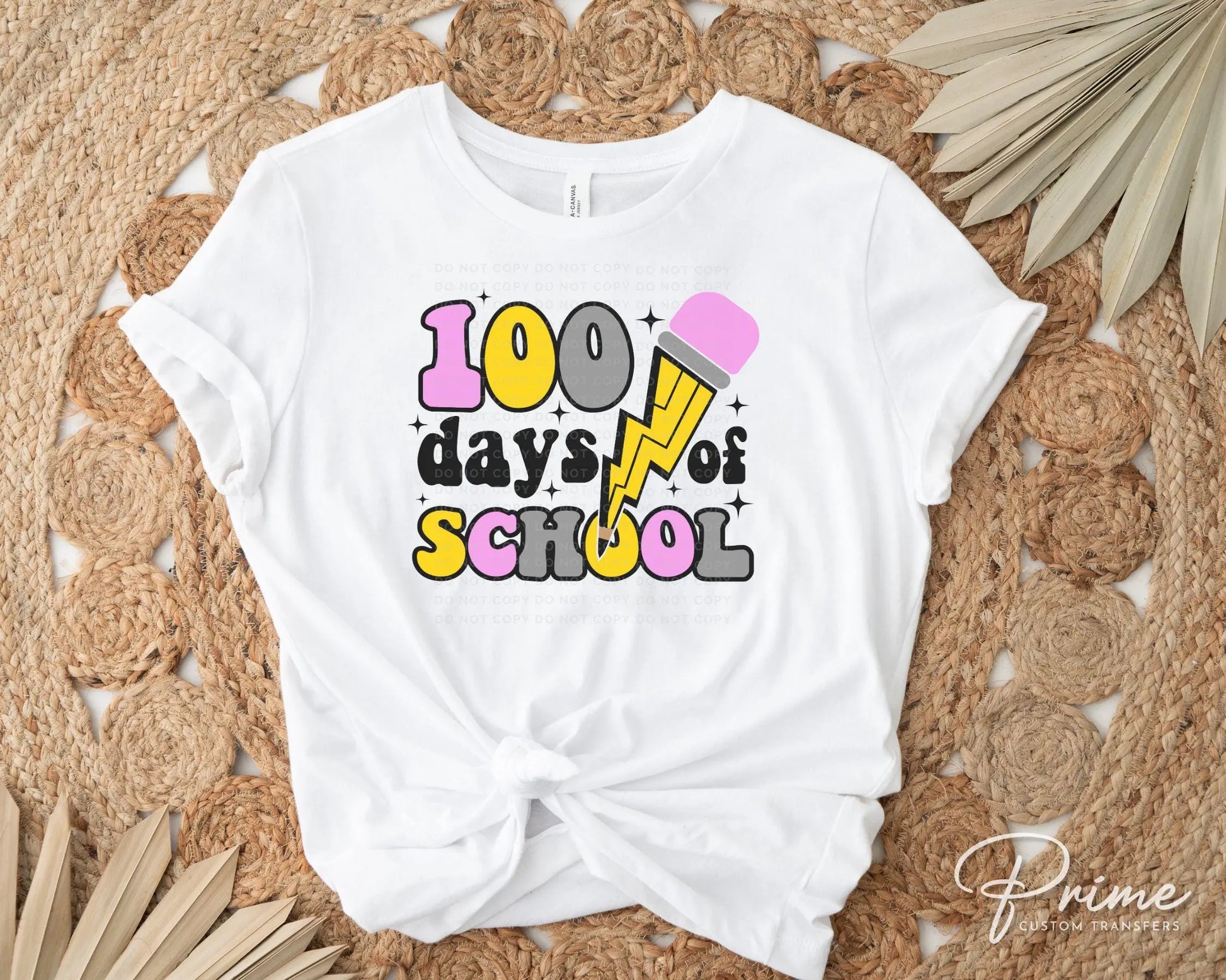 School DTF, Ready to Press, DIY T-shirt, Heat Transfer, Direct to Film, Preschool, Groovy, Cute, Teacher Gift, Pencil, 100 Days of School