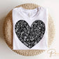 Valentine's Day, DTF Transfers, Ready to Press, T-shirt Transfers, Heat Transfer, Direct to Film, Holiday, Love, Romance, Solid Floral Heart