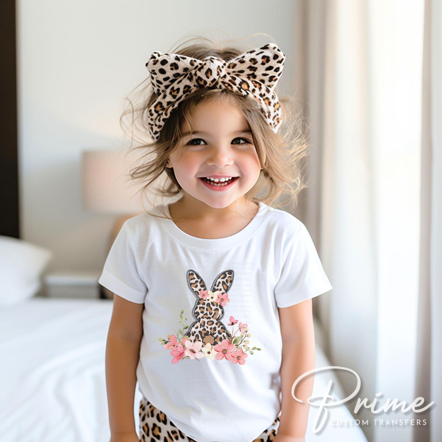 Easter DTF Transfer, Ready to Press, T-shirt Transfer, Heat Transfer, Direct to Film, Holiday, Floral, Doodle, Cheetah, Leopard Floral Bunny