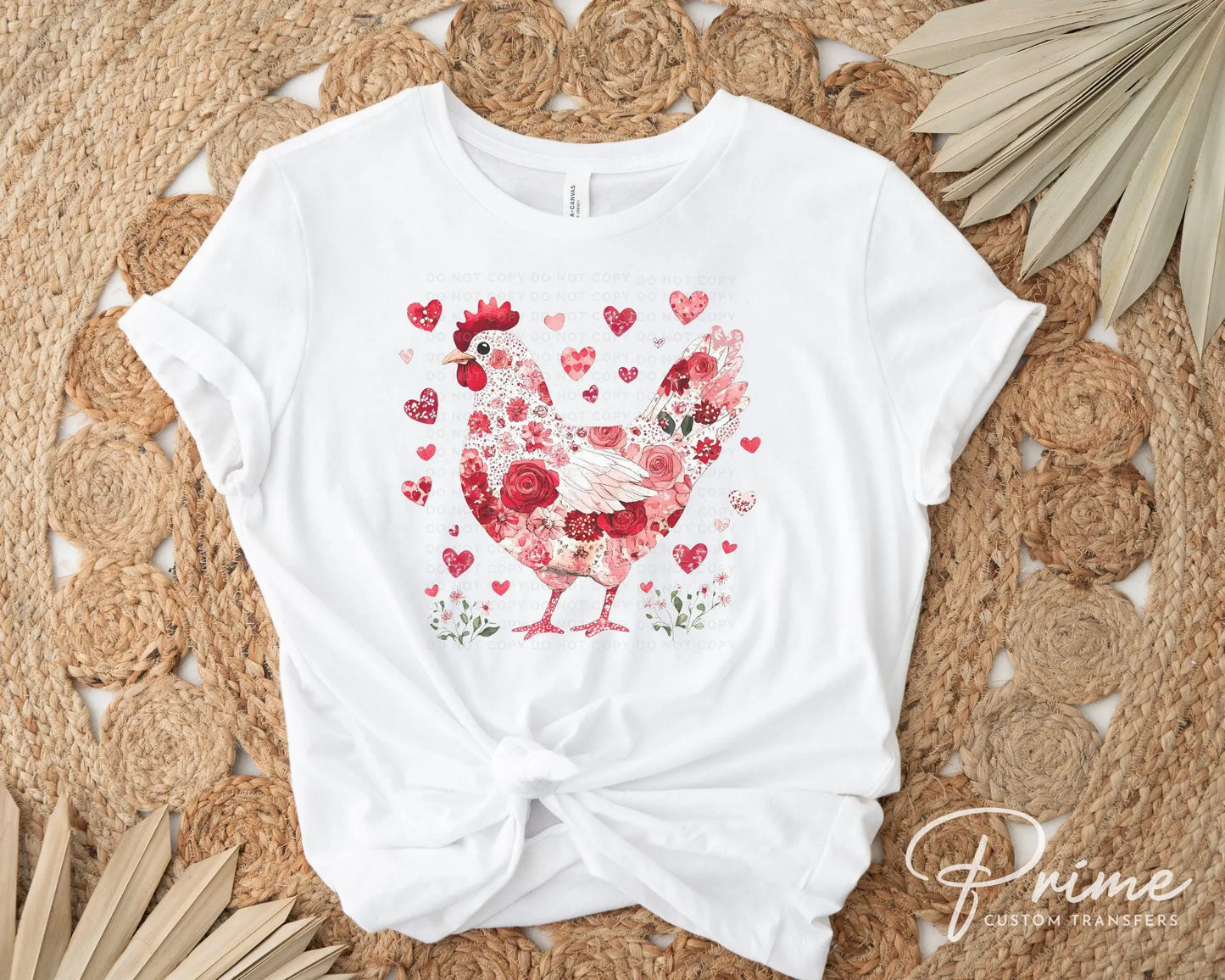 Valentine's Day DTF Transfers, Ready to Press, T-shirt Transfers, Heat Transfer, Direct to Film, Western, Love, Country, Floral Chicken