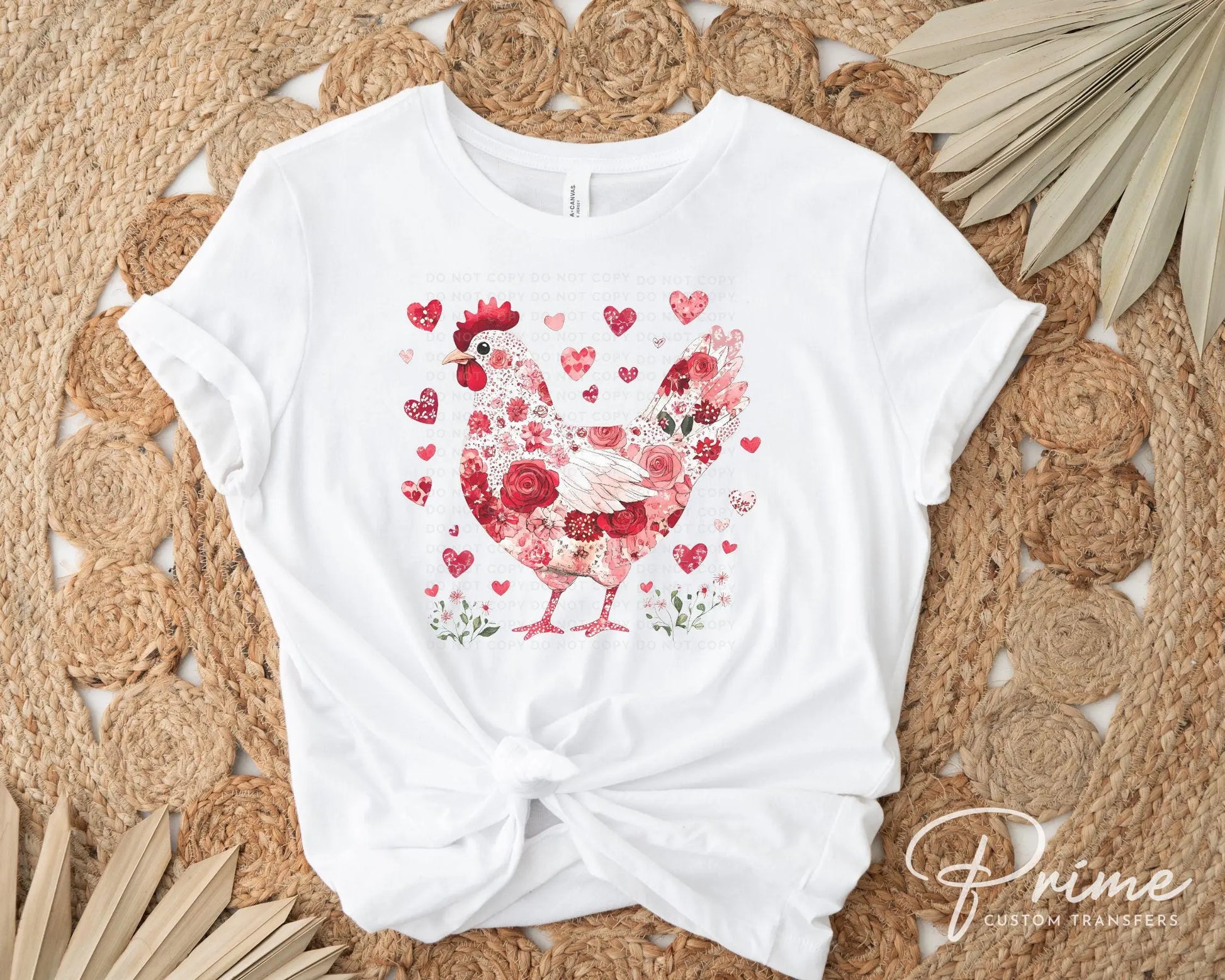 Valentine's Day DTF Transfers, Ready to Press, T-shirt Transfers, Heat Transfer, Direct to Film, Western, Love, Country, Floral Chicken