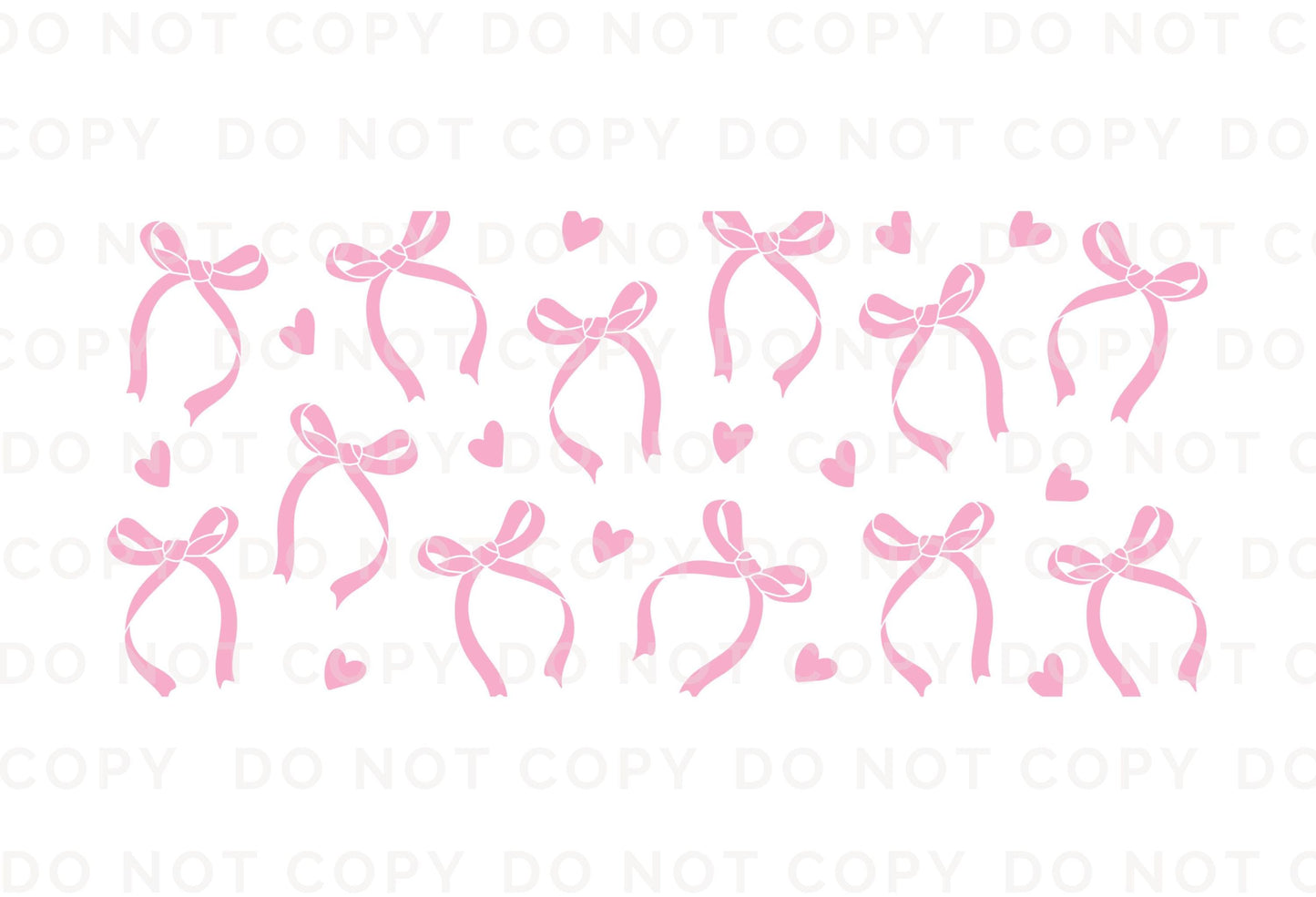 Valentine's Day UV DTF Libbey 16oz Cup Wrap Sticker, Ready to Apply, Permanent Adhesive, Waterproof, Glass Can, Coquette Hearts and Bows