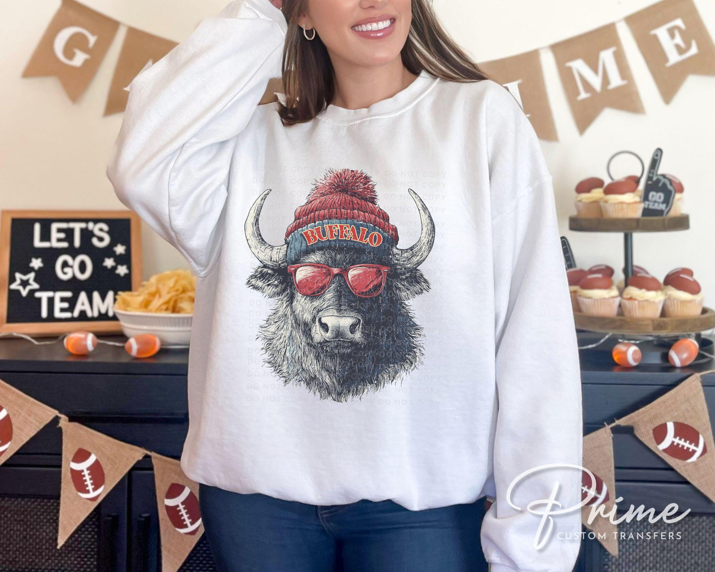 Football DTF Transfer, Ready to Press, T-shirt Transfer, Heat Transfer, Direct to Film, Sports Fan Apparel, Game Day, Buffalo Football