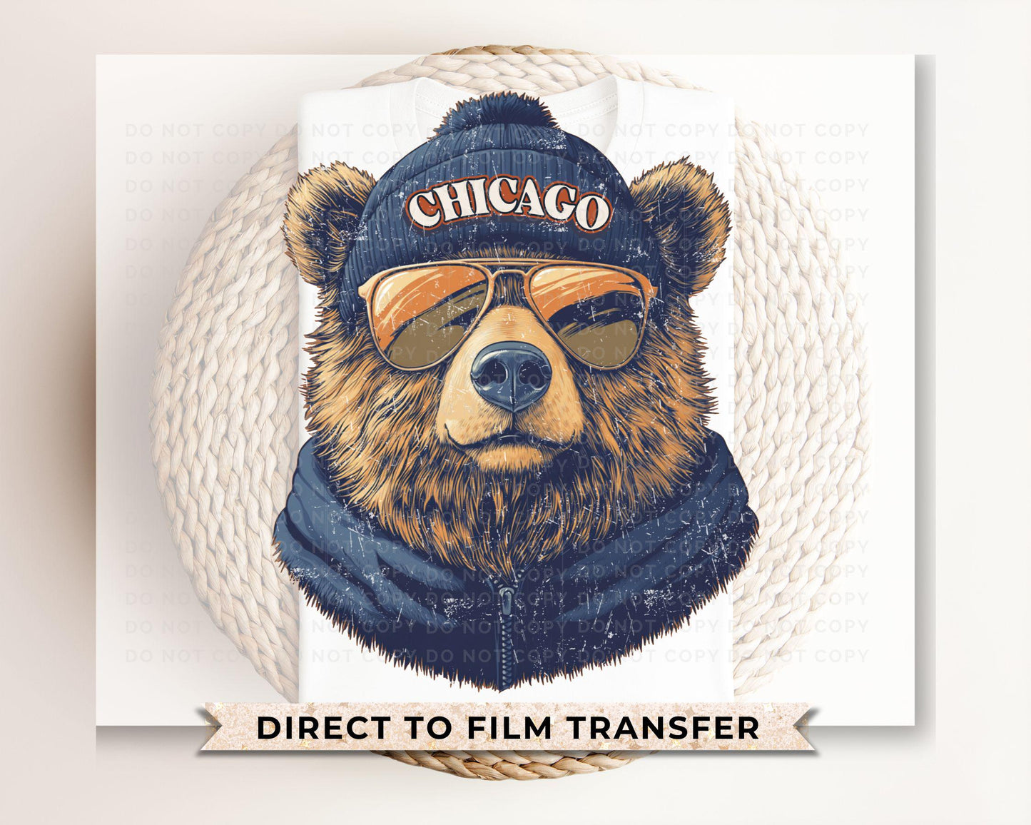 Football DTF Transfer, Ready to Press, T-shirt Transfer, Heat Transfer, Direct to Film, Sports Fan Apparel, Game Day, Chicago Football