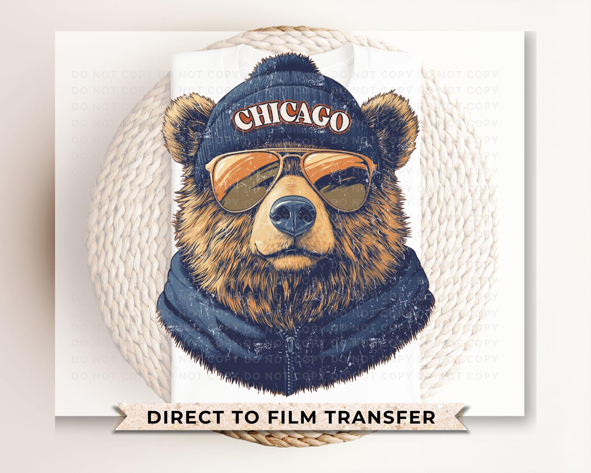 Football DTF Transfer, Ready to Press, T-shirt Transfer, Heat Transfer, Direct to Film, Sports Fan Apparel, Game Day, Chicago Football