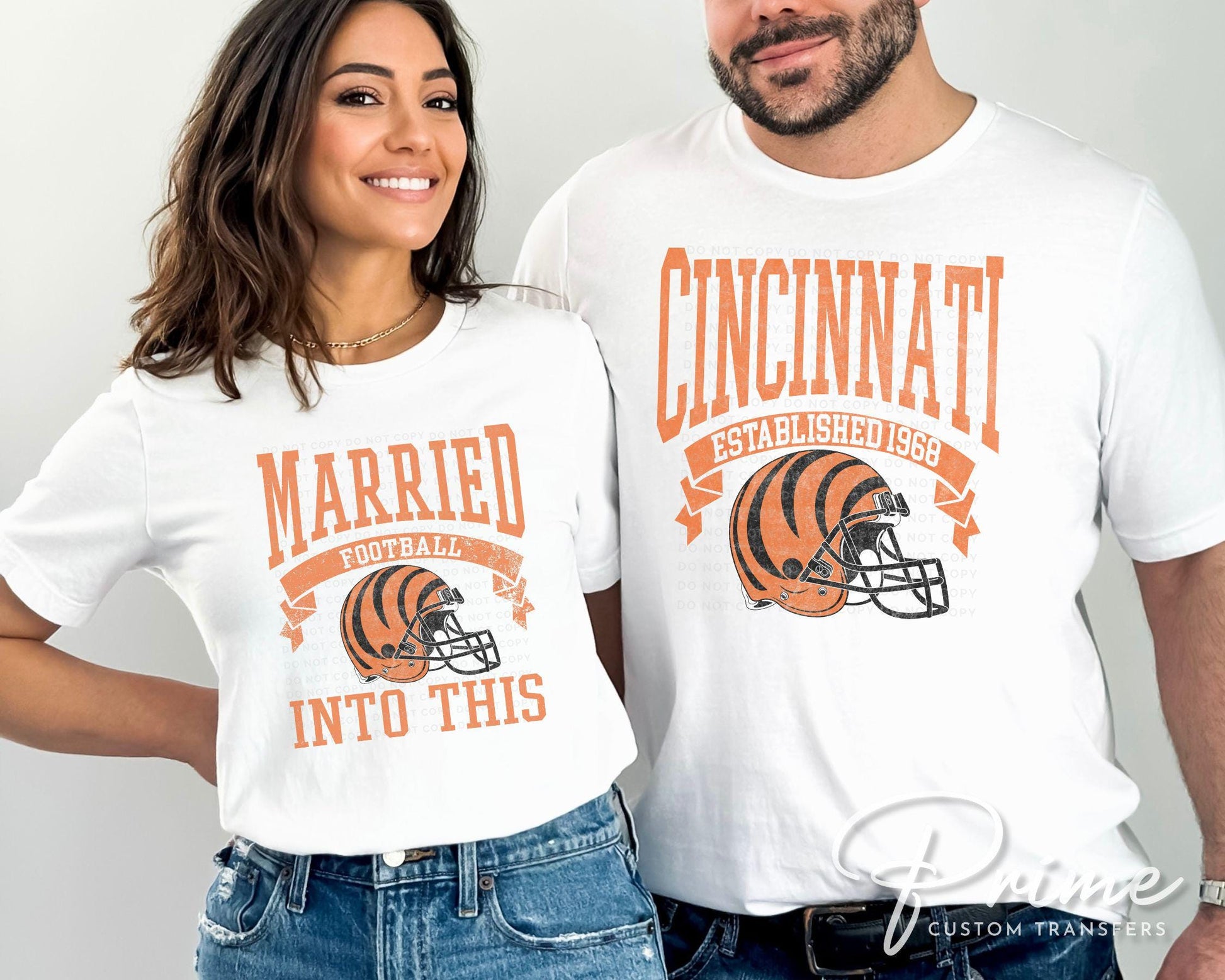 Football DTF Transfer, Ready to Press, T-shirt Transfer, Heat Transfer, Direct to Film, Sports, Wife Matching, Cincinnati Married Into This