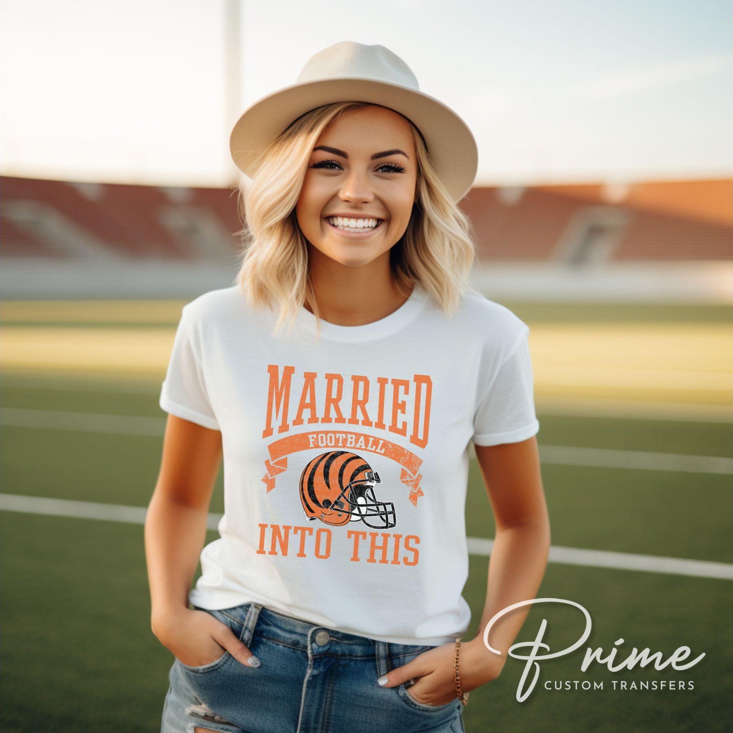 Football DTF Transfer, Ready to Press, T-shirt Transfer, Heat Transfer, Direct to Film, Sports, Wife Matching, Cincinnati Married Into This