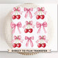 Valentine's Day DTF Transfer, Ready to Press, T-shirt Transfer, Heat Transfer, Direct to Film, Trendy, Girlie, Coquette Bows and Cherries