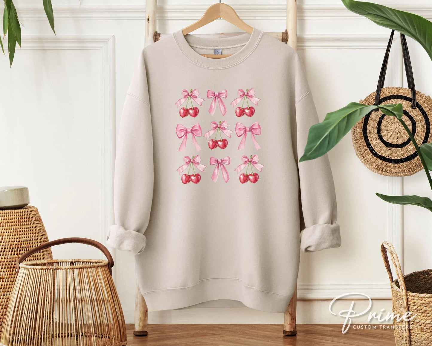 Valentine's Day DTF Transfer, Ready to Press, T-shirt Transfer, Heat Transfer, Direct to Film, Trendy, Girlie, Coquette Bows and Cherries