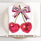 Valentine's Day DTF Transfers, Ready to Press, T-shirt Transfers, Heat Transfer, Direct to Film, Trendy, Coquette, Disco Heart Cherries