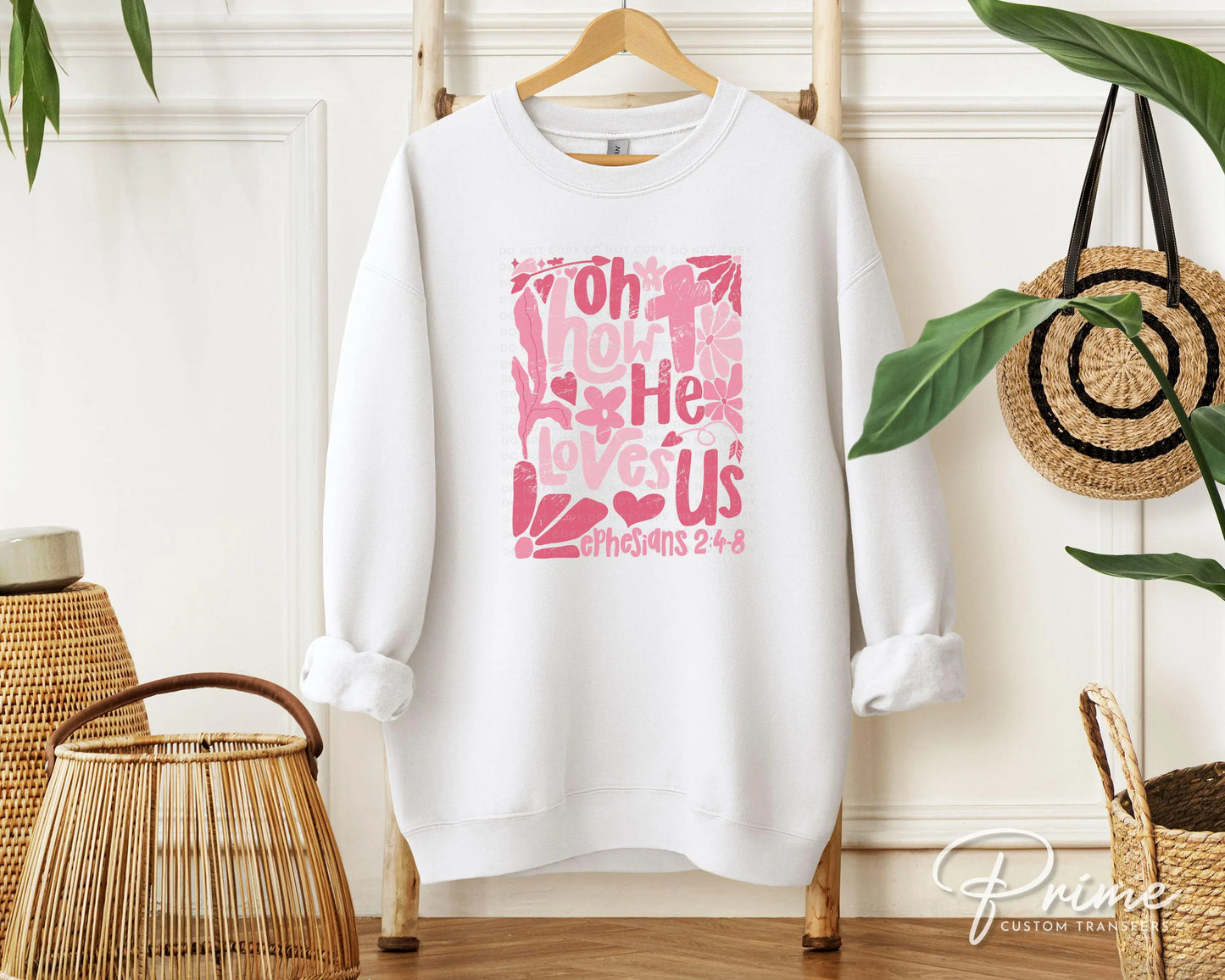 Valentine DTF Transfers, Ready to Press, T-shirt Transfers, Heat Transfer, Direct to Film, Holiday, Boho, Christian, Oh How He Loves Us