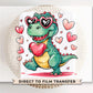 Valentine DTF Transfers, Ready to Press, T-shirt Transfers, Heat Transfer, Direct to Film, Holiday, Love, Hearts, Kid, T-Rex, Dino, Dinosaur