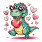 Valentine DTF Transfers, Ready to Press, T-shirt Transfers, Heat Transfer, Direct to Film, Holiday, Love, Hearts, Kid, T-Rex, Dino, Dinosaur