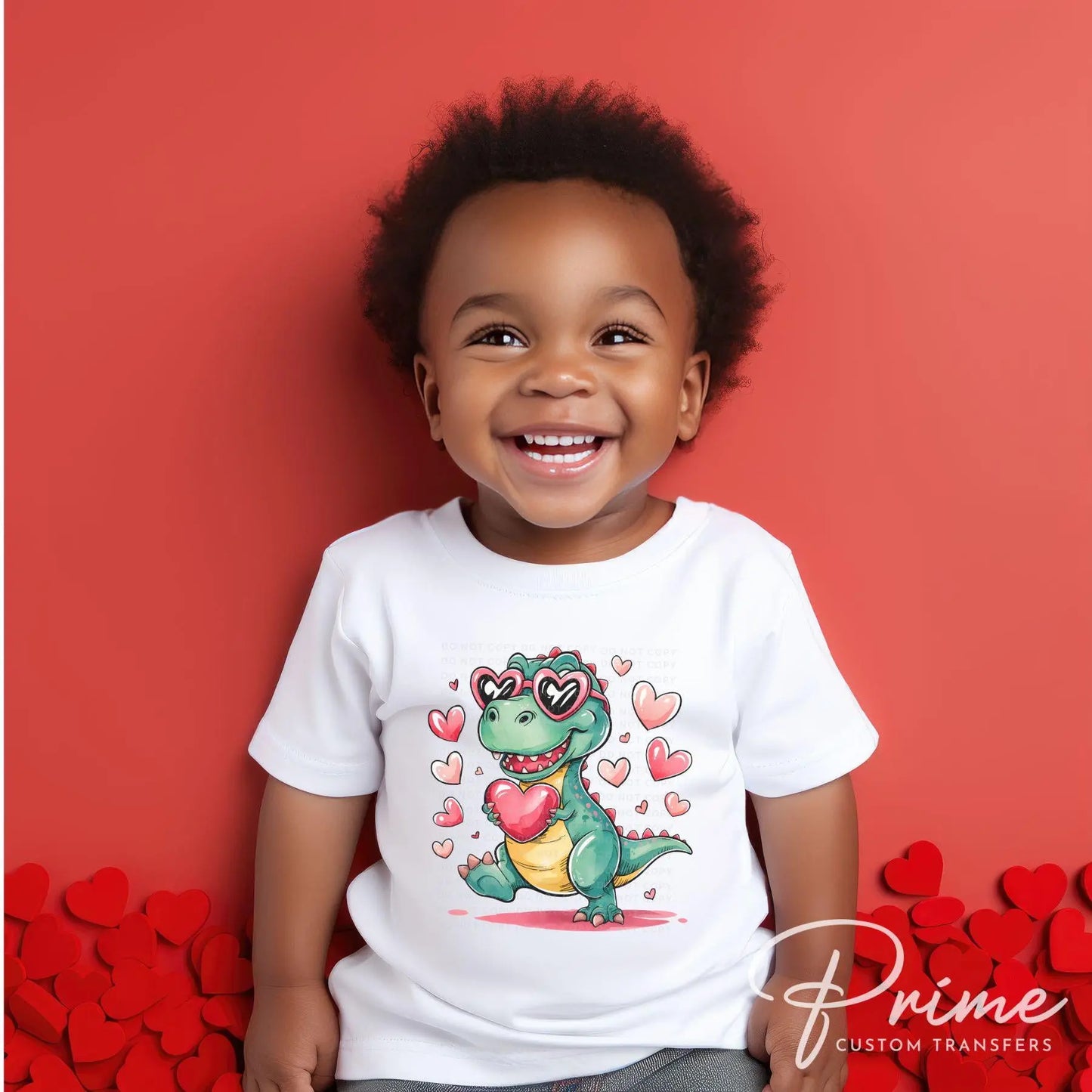 Valentine DTF Transfers, Ready to Press, T-shirt Transfers, Heat Transfer, Direct to Film, Holiday, Love, Hearts, Kid, T-Rex, Dino, Dinosaur