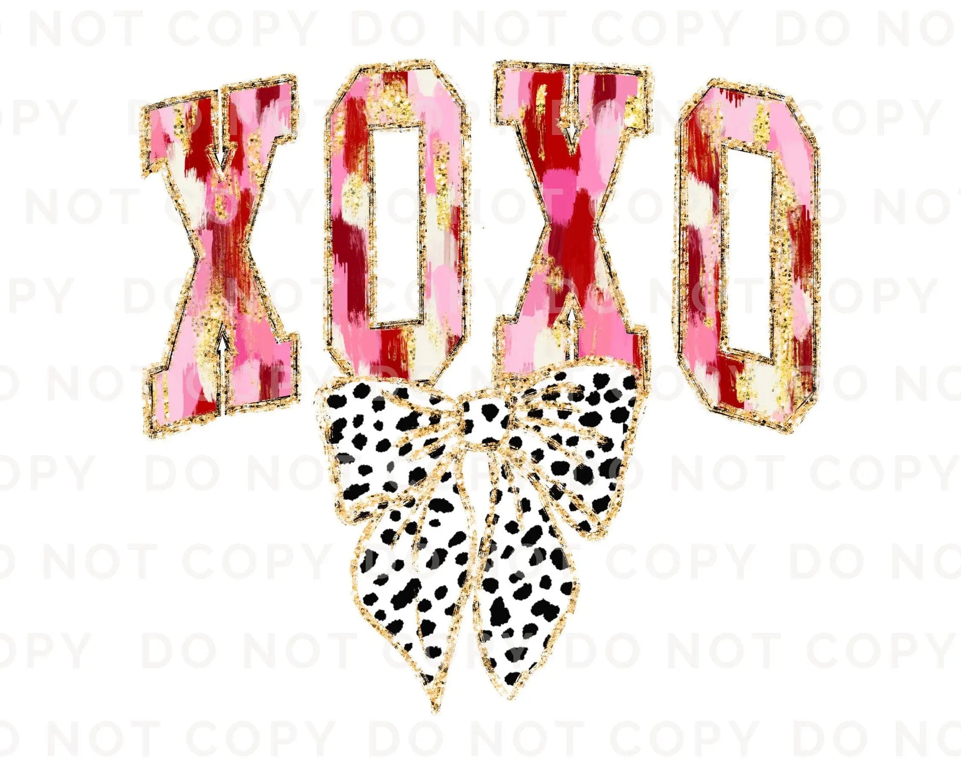 Valentine DTF Transfers, Ready to Press, T-shirt Transfers, Heat Transfer, Direct to Film, FAUX Gold Glitter, Brushstroke, Coquette XOXO