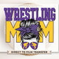 Wrestling Mom DTF Transfer, Ready to Press, T-shirt Transfer, Heat Transfer, Direct to Film, Wrestle, Mat, Pin, Sport, Bun, Purple, Yellow