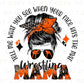 Wrestling Mom DTF Transfer, Ready to Press, T-shirt Transfer, Heat Transfer, Direct to Film, Wrestle, Mat, Pin, Sport, Bun, Orange and Black