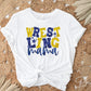 Wrestling Mom DTF Transfer, Ready to Press, T-shirt Transfer, Heat Transfer, Direct to Film, Wrestle, Sport, FAUX Glitter, Yellow and Blue