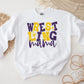 Wrestling Mom DTF Transfer, Ready to Press, T-shirt Transfer, Heat Transfer, Direct to Film, Wrestle, Sport, FAUX Glitter, Yellow and Purple