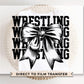 Wrestling DTF Transfer, Ready to Press, T-shirt Transfer, Heat Transfer, Direct to Film, Wrestle, Sports Mom, Stacked Wrestling Coquette Bow