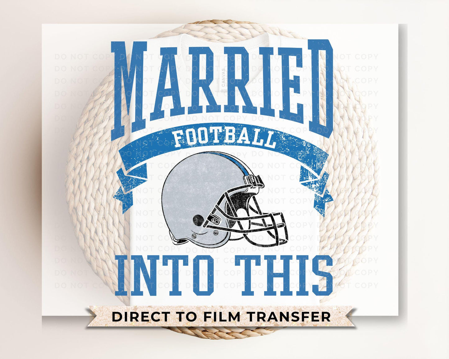 Football DTF Transfers, Ready to Press, T-shirt Transfers, Heat Transfer, Direct to Film, Sports, Wife Matching, Detroit Married Into This