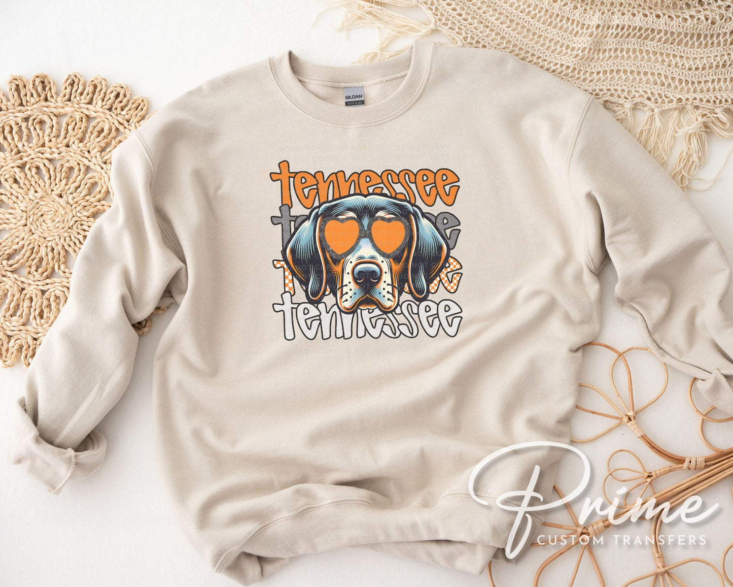 Football DTF Transfers, Ready to Press, T-shirt Transfers, Heat Transfer, Direct to Film, Sports Fan, Hound Dog, College Tennessee Football