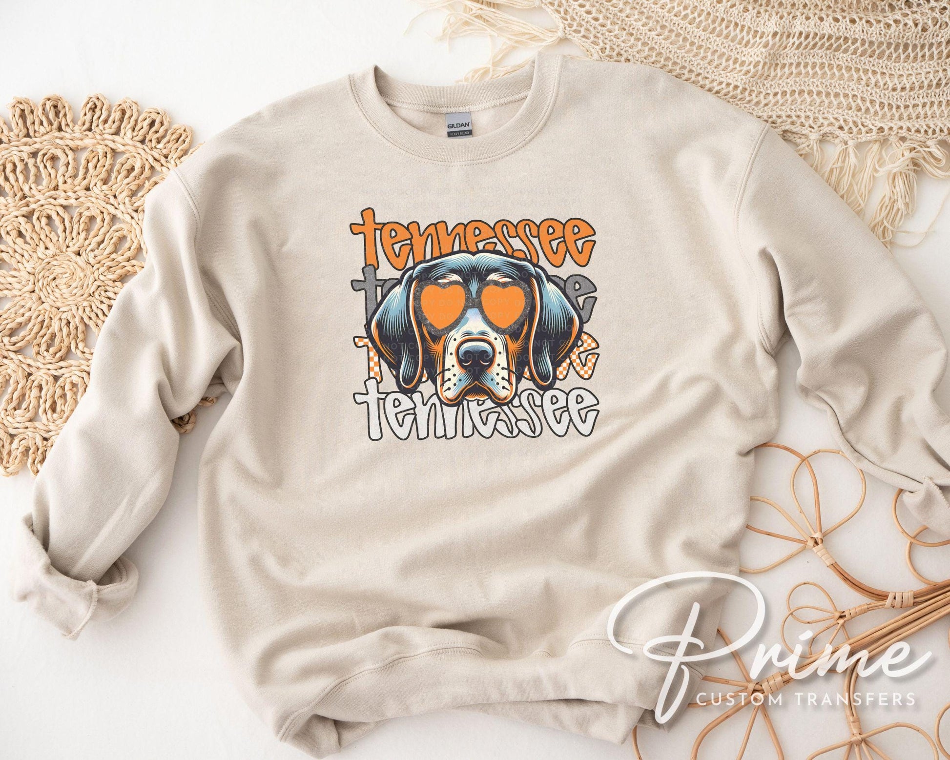 Football DTF Transfers, Ready to Press, T-shirt Transfers, Heat Transfer, Direct to Film, Sports Fan, Hound Dog, College Tennessee Football