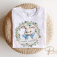 Easter DTF Transfer, Ready to Press, T-shirt Transfer, Heat Transfer, Direct to Film, Floral, Rabbit, Matching, Bunny Happy Easter Wreath