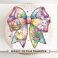 Easter DTF Transfers, Ready to Press, T-shirt Transfers, Heat Transfer, Direct to Film, Holiday, Floral, Spring, Easter Bunny Coquette Bow