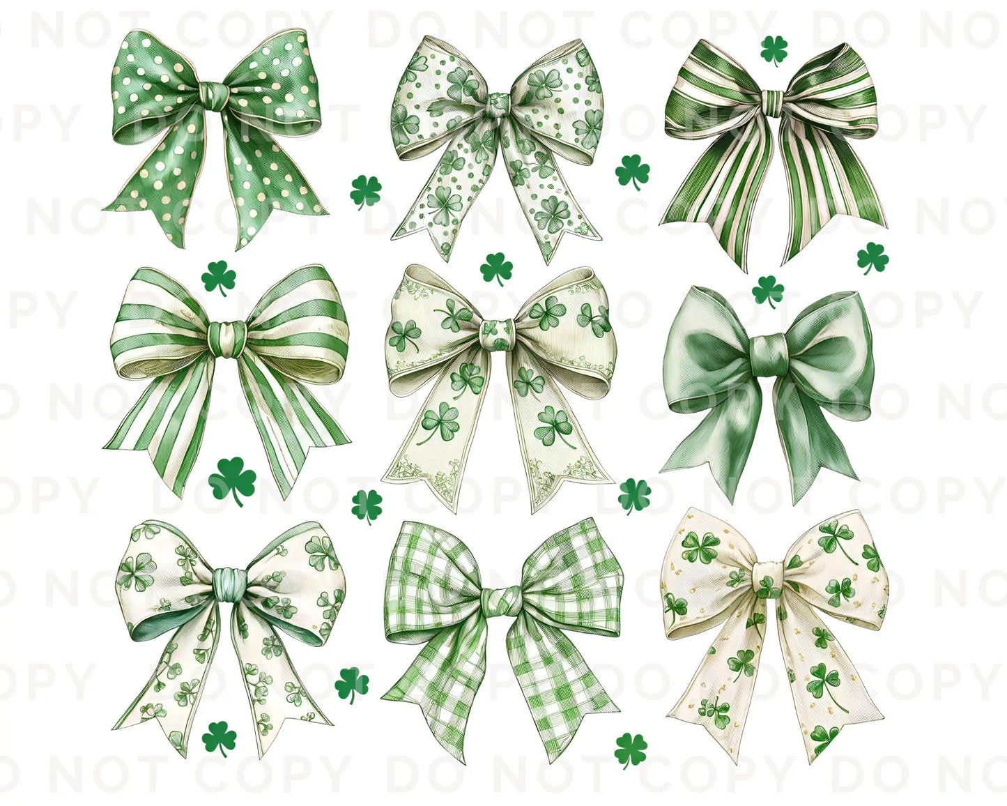 St. Patrick's Day DTF Transfer, Ready to Press, T-shirt Transfer, Heat Transfer, Direct to Film, Lucky Shamrock, Trendy Coquette Clover Bows