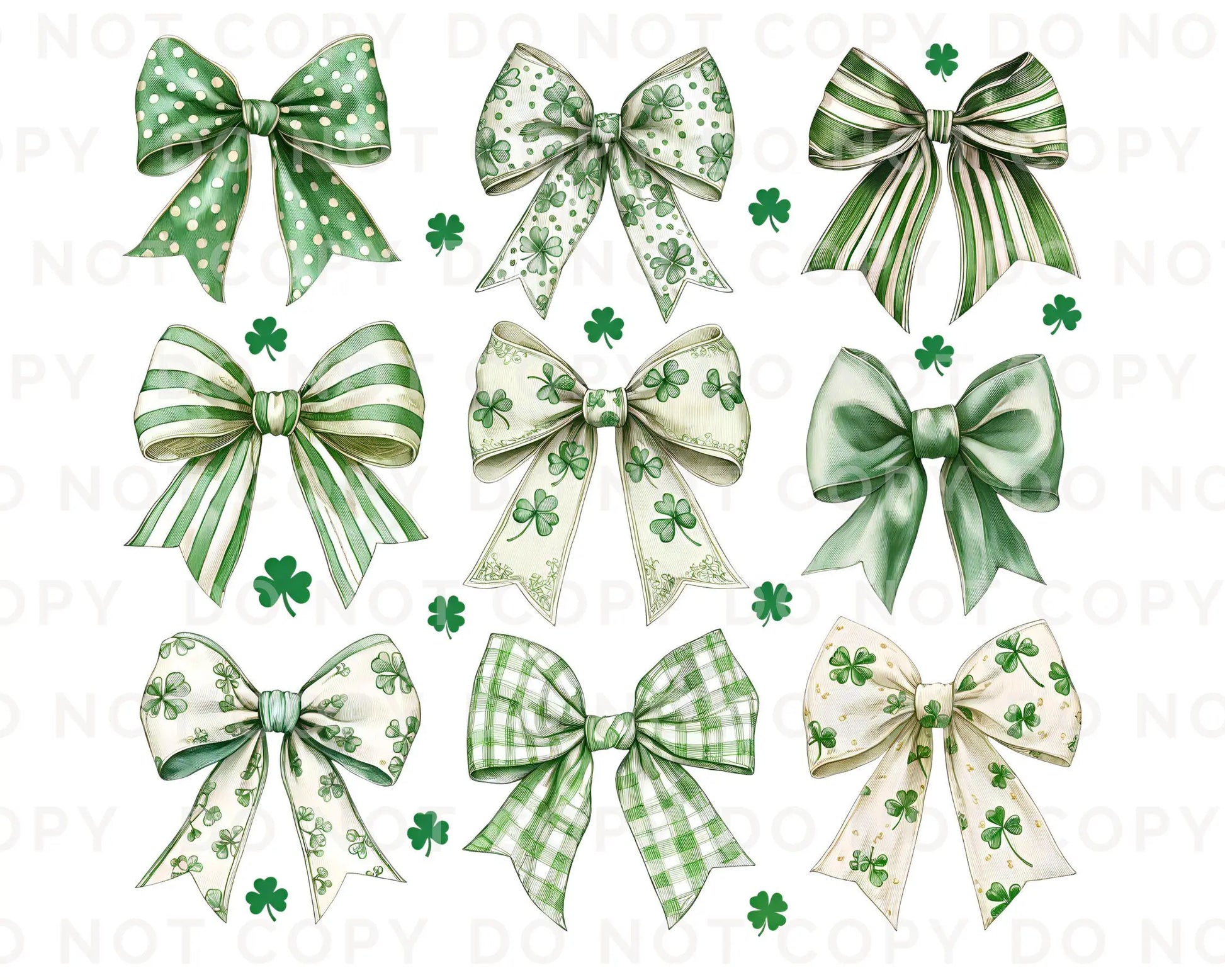 St. Patrick's Day DTF Transfer, Ready to Press, T-shirt Transfer, Heat Transfer, Direct to Film, Lucky Shamrock, Trendy Coquette Clover Bows