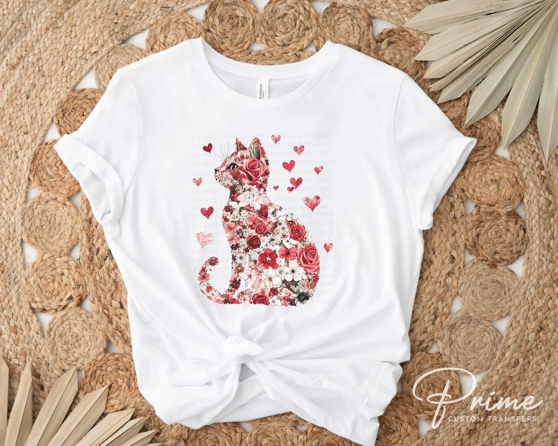 Valentine's Day DTF Transfers, Ready to Press, T-shirt Transfers, Heat Transfer, Direct to Film, Holiday, Pet Mom, Roses, Love, Cat Lover