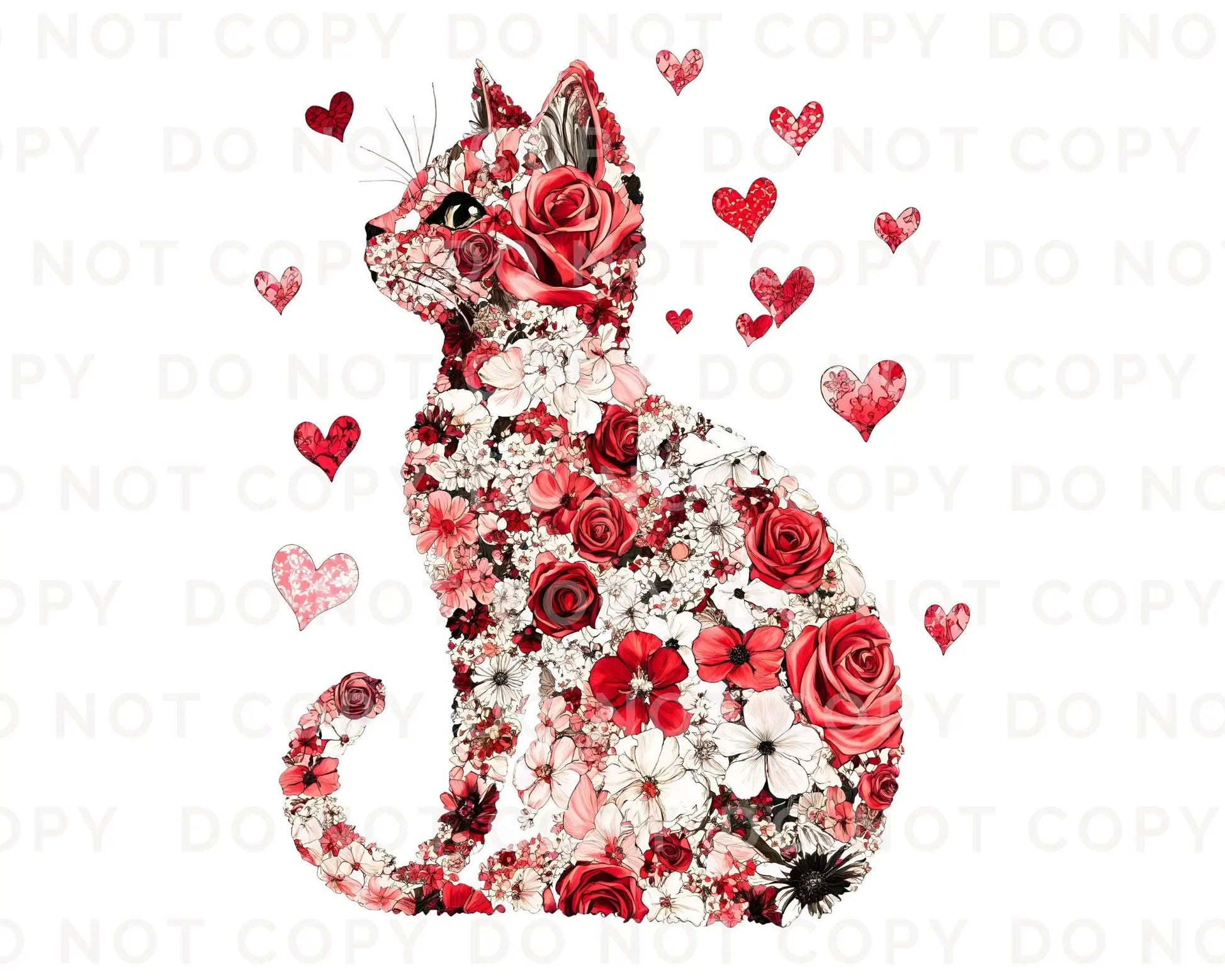 Valentine's Day DTF Transfers, Ready to Press, T-shirt Transfers, Heat Transfer, Direct to Film, Holiday, Pet Mom, Roses, Love, Cat Lover