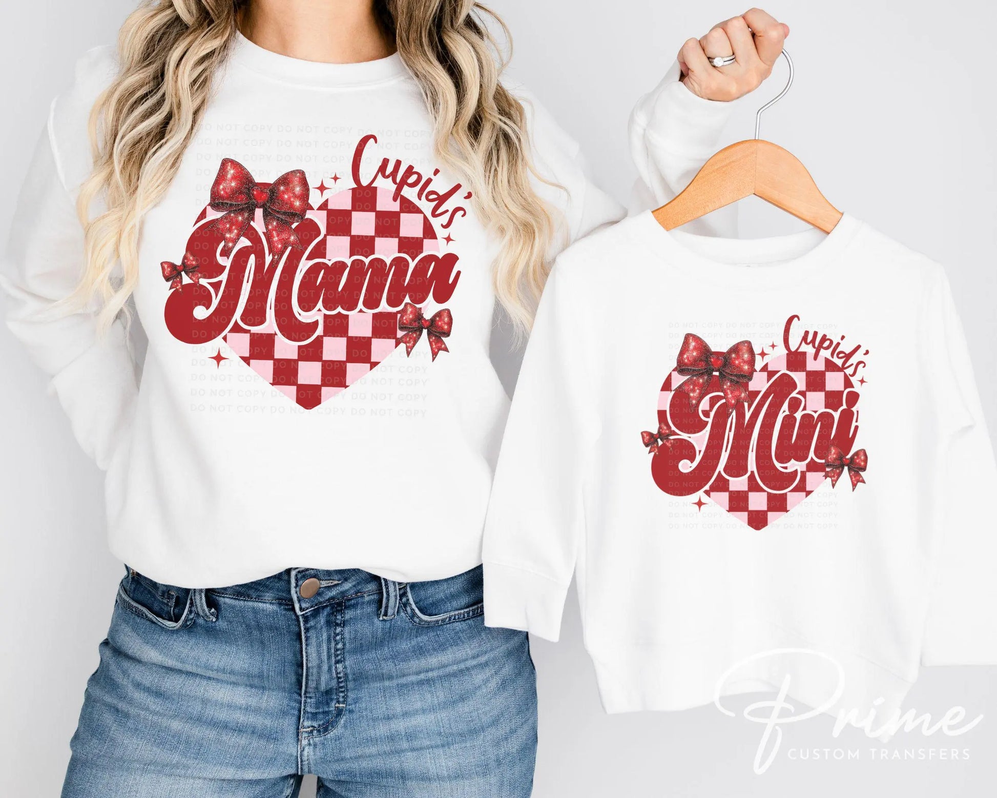 Valentine DTF Transfers, Ready to Press, T-shirt Transfers, Heat Transfer, Direct to Film, Holiday, Love, Matching, Checkered Mommy and Me