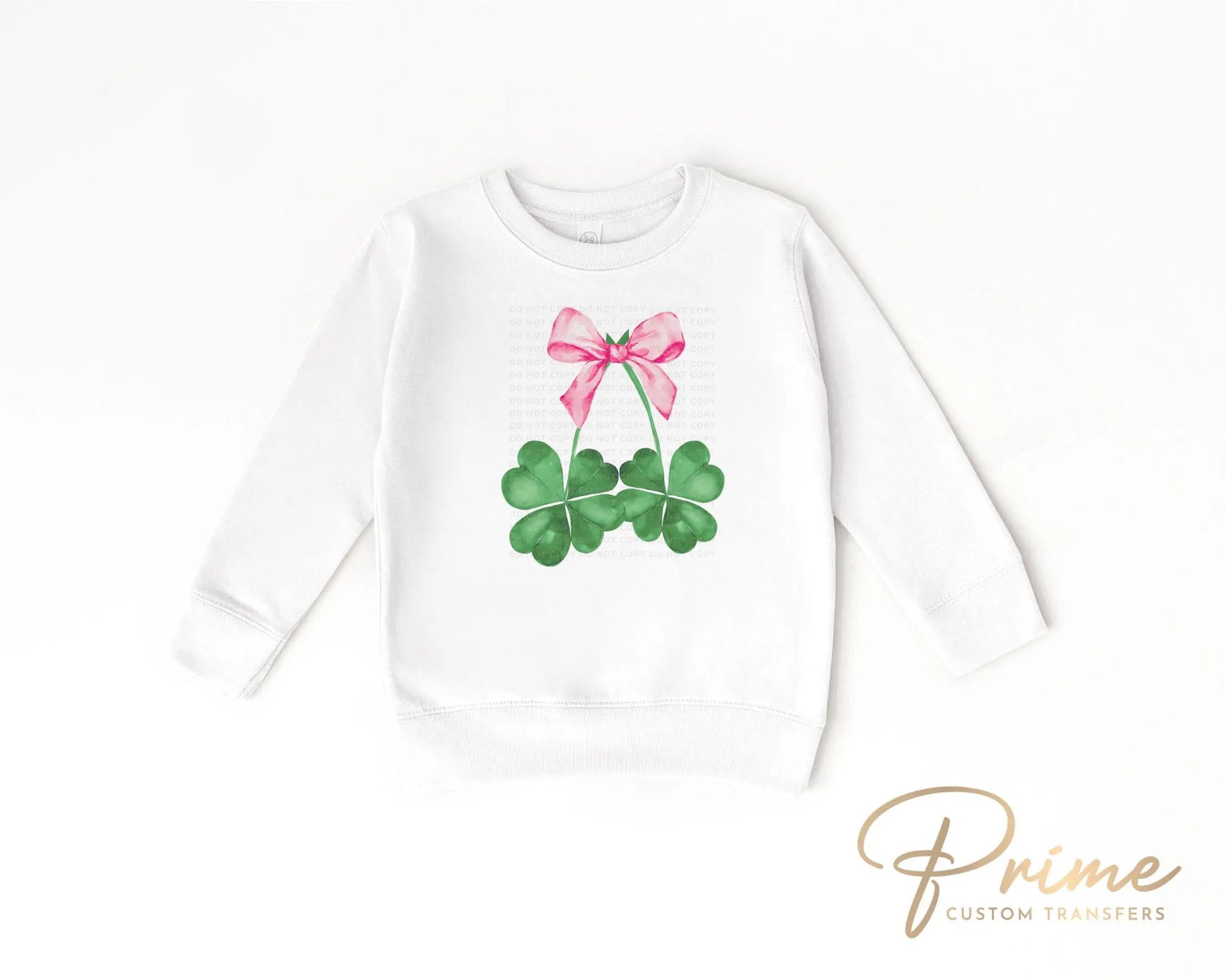 St. Patrick's Day DTF Transfer, Ready to Press, T-shirt Transfer, Heat Transfer, Direct to Film, St. Patties, Pink Bow, Coquette Shamrocks