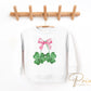 St. Patrick's Day DTF Transfer, Ready to Press, T-shirt Transfer, Heat Transfer, Direct to Film, St. Patties, Pink Bow, Coquette Shamrocks