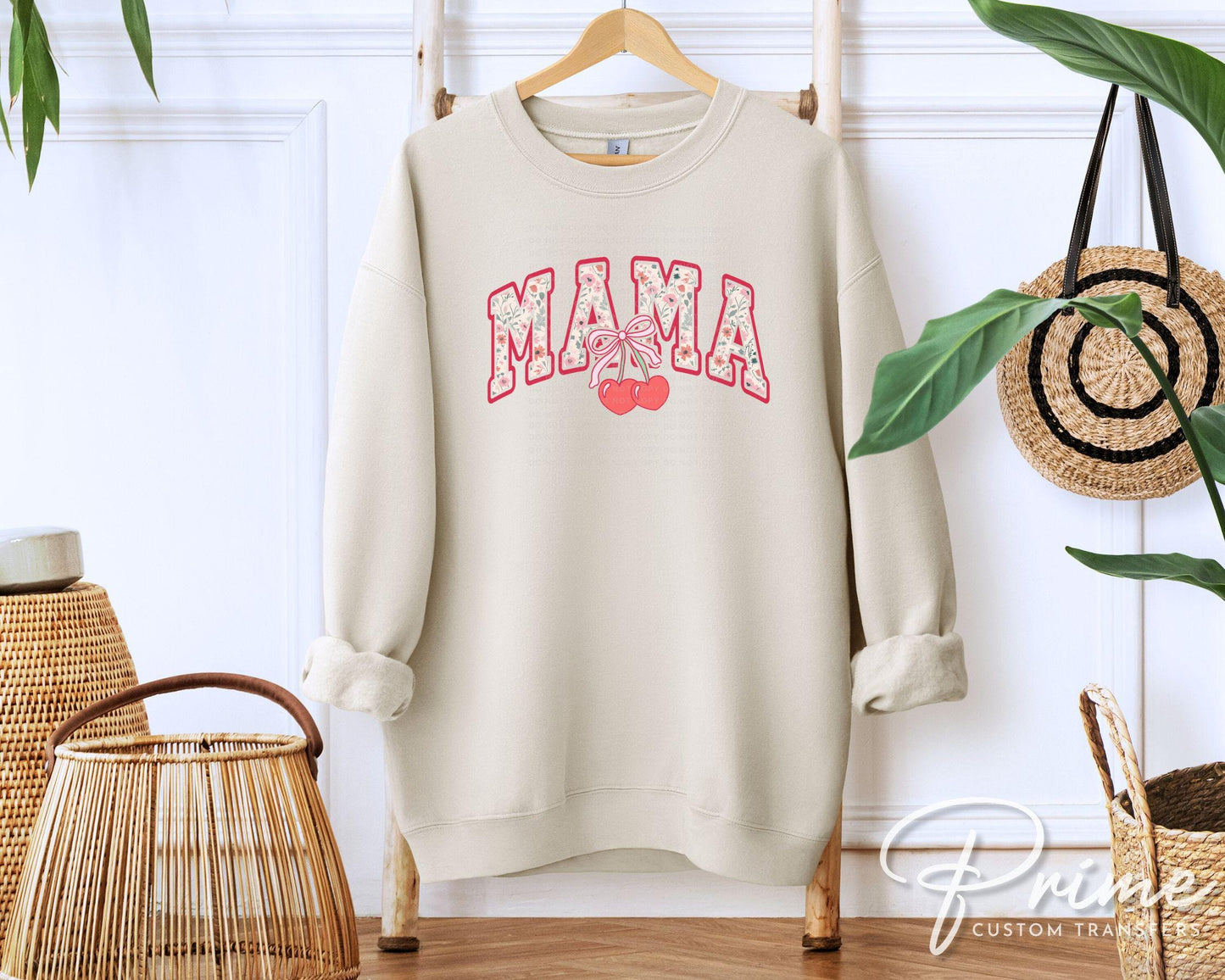 Mother's Day DTF Transfers, Ready to Press, T-shirt Transfers, Heat Transfer, Direct to Film, Motherhood, Ribbon, Cherry Bow Coquette Mama