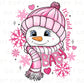 Winter DTF Transfers, Ready to Press, T-shirt Transfers, Heat Transfer, Direct to Film, Let it Snow, Baby It's Cold Outside, Pink Snowman