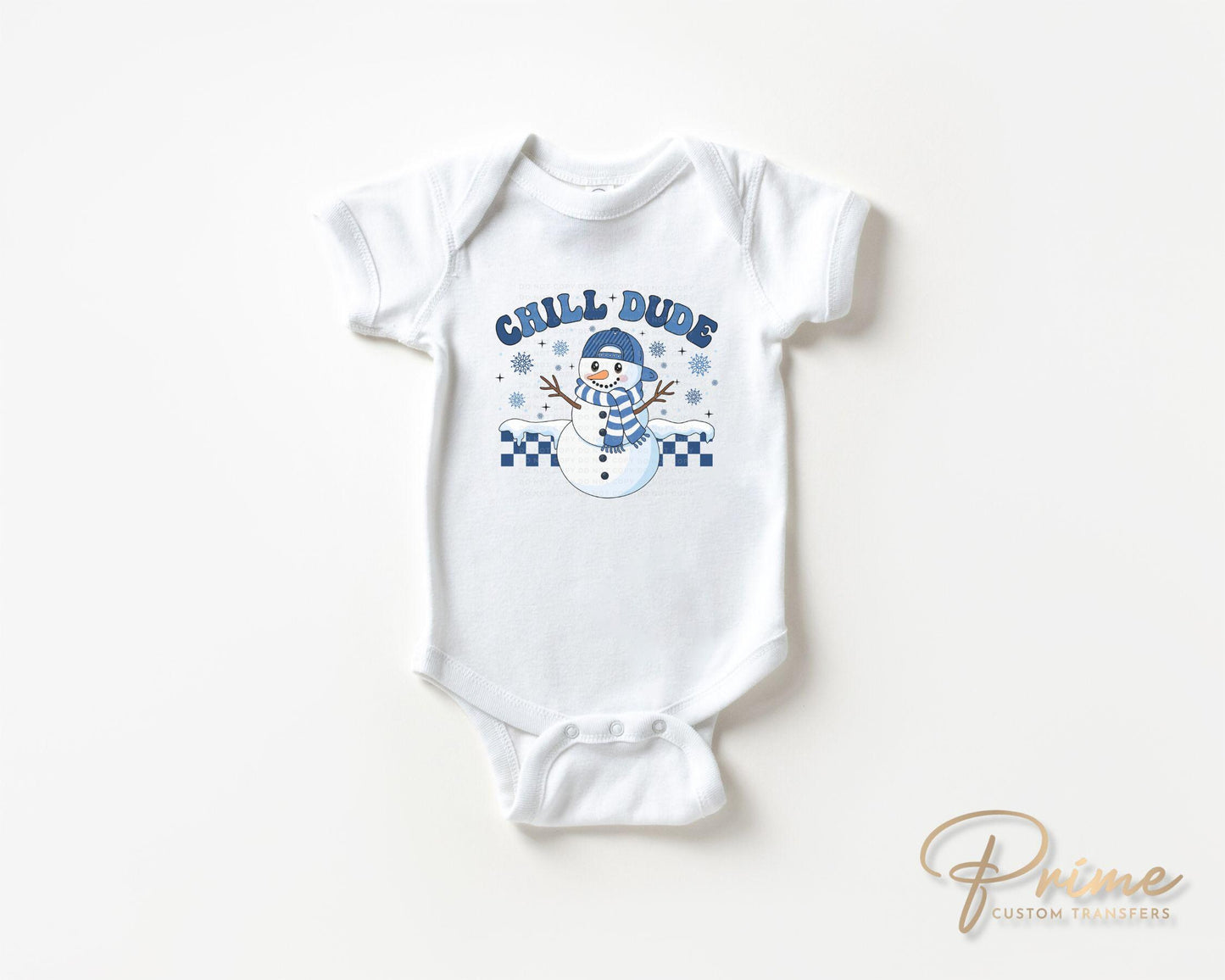 Winter DTF Transfers, Ready to Press, T-shirt Transfers, Heat Transfer, Direct to Film, Checkered, Snowman, Kid Boy Girl, Funny, Chill Dude