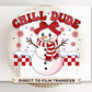 Winter DTF Transfers, Ready to Press, T-shirt Transfers, Heat Transfer, Direct to Film, Checkered, Snowman, Kid Boy Girl, Funny, Chill Dude
