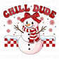 Winter DTF Transfers, Ready to Press, T-shirt Transfers, Heat Transfer, Direct to Film, Checkered, Snowman, Kid Boy Girl, Funny, Chill Dude