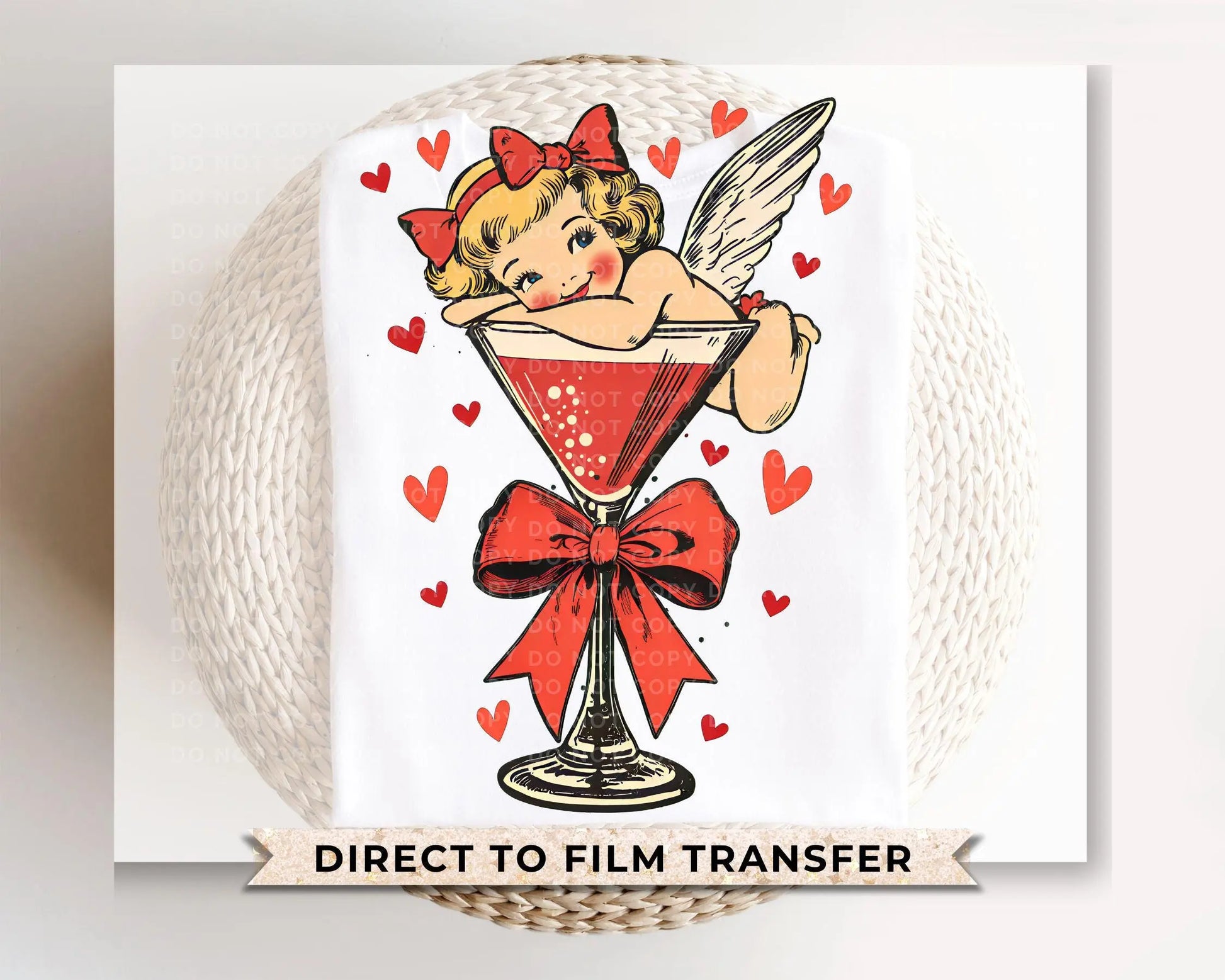 Valentine's Day DTF Transfer, Ready to Press, T-shirt Transfer, Heat Transfer, Direct to Film, Cupid Coquette, Galentine, Valentines Martini
