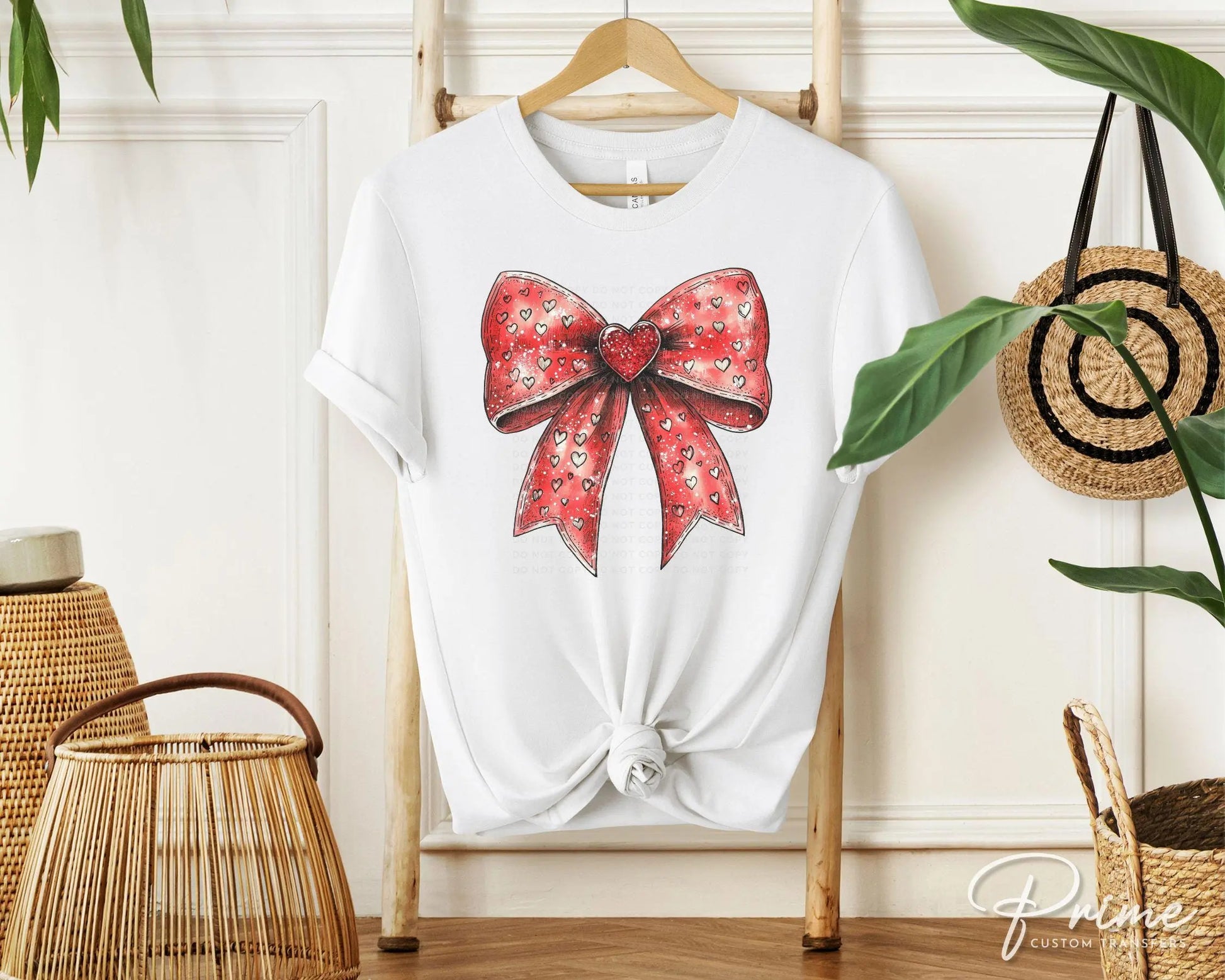 Valentine DTF Transfers, Ready to Press, T-shirt Transfers, Heat Transfer, Direct to Film, Holiday, Faux Glitter, Pink Coquette Heart Bow