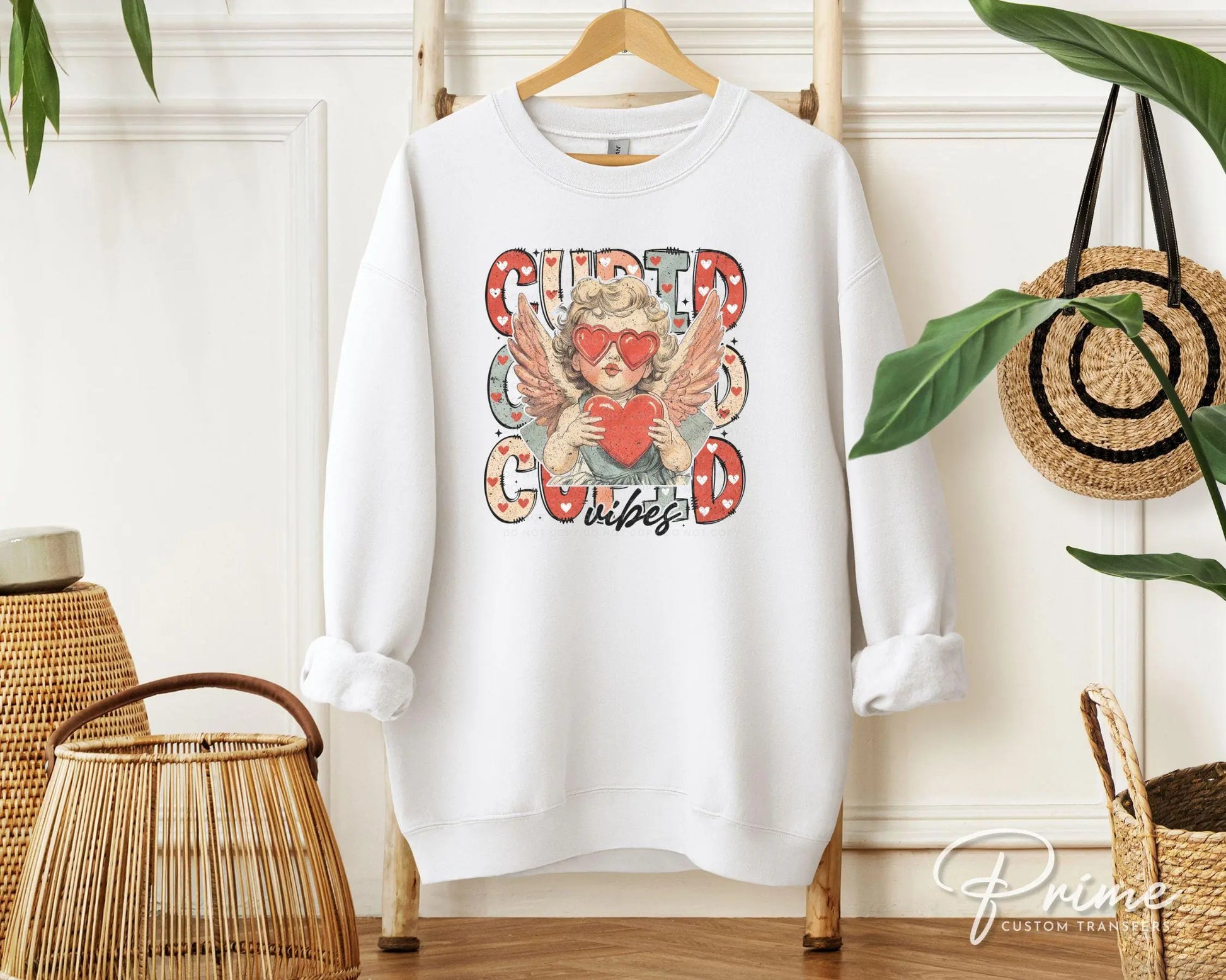 Valentine's Day DTF Transfer, Ready to Press, T-shirt Transfer, Heat Transfer, Direct to Film, Heart Sunglasses, Trendy, Cute Cupid