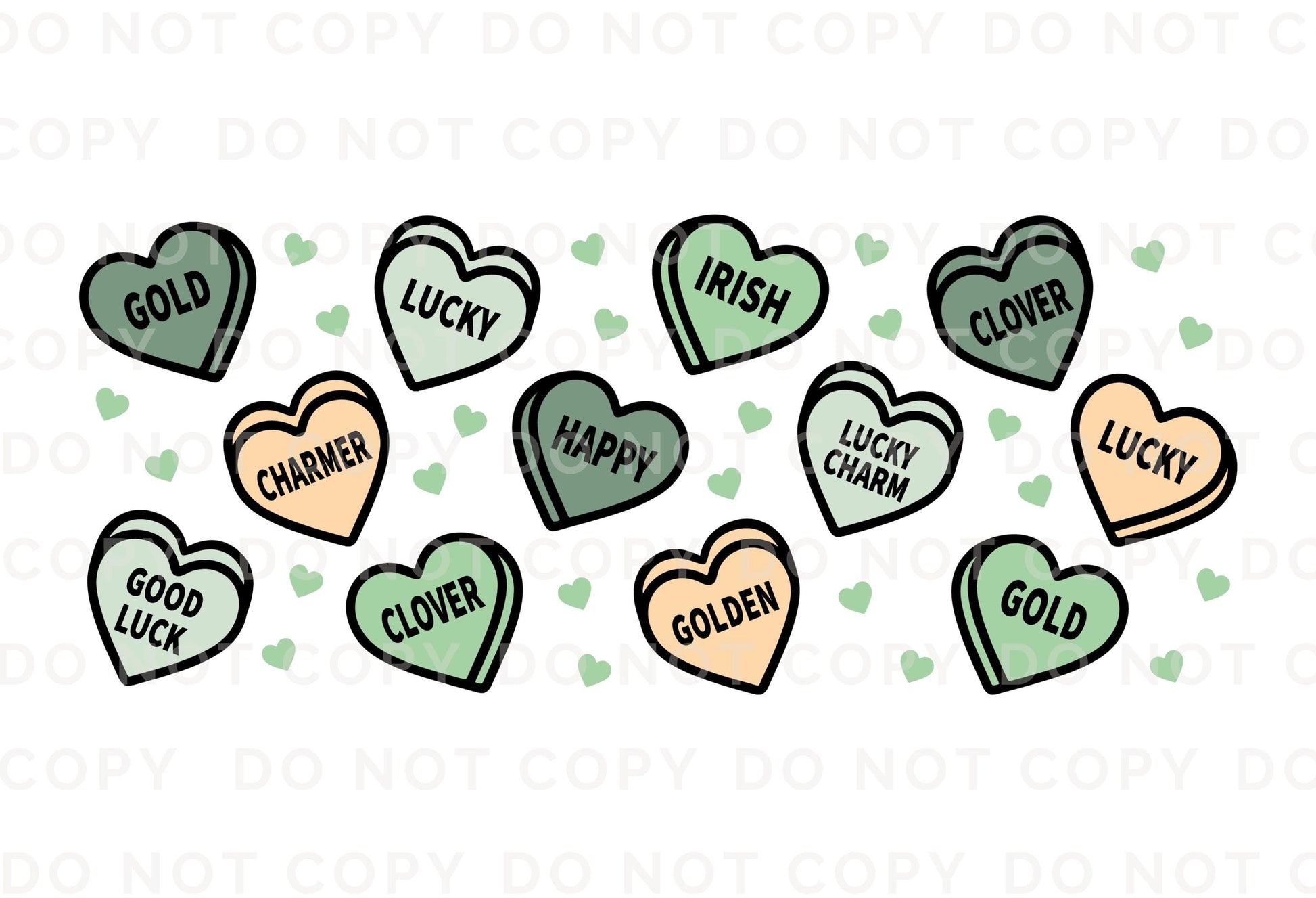 Saint Patrick's Day UV DTF Libbey 16oz Cup Wrap Sticker, Ready to Apply, No Heat, Permanent Adhesive, Waterproof, Glass Can, Cute Hearts