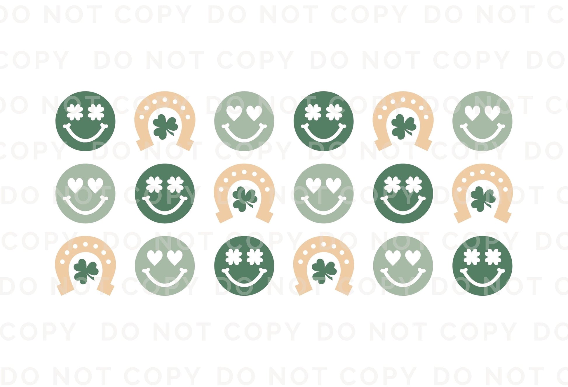 Saint Patrick's Day UV DTF Libbey 16oz Cup Wrap Sticker, Ready to Apply, No Heat, Permanent Adhesive, Waterproof, Glass Can, Irish Smileys