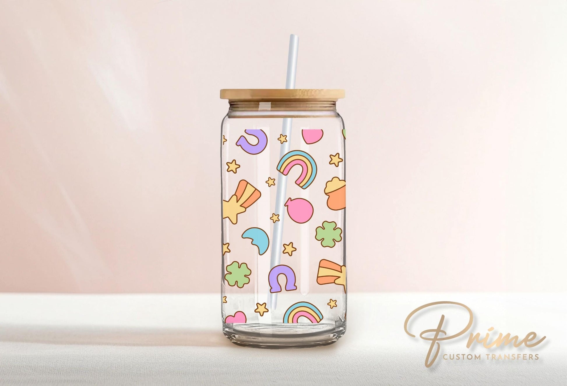 Saint Patrick's Day UV DTF Libbey 16oz Cup Wrap Sticker, Ready to Apply, No Heat, Permanent Adhesive, Waterproof, Glass Can, St Patties