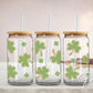 Saint Patrick's Day UV DTF Libbey 16oz Cup Wrap Sticker, Ready to Apply, No Heat, Permanent Adhesive, Waterproof, Glass Can, Lucky Shamrocks