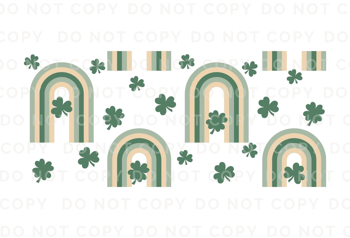 Saint Patrick's Day UV DTF Libbey 16oz Cup Wrap Sticker, Ready to Apply, No Heat, Permanent Adhesive, Waterproof, Glass Can, Lucky Shamrocks