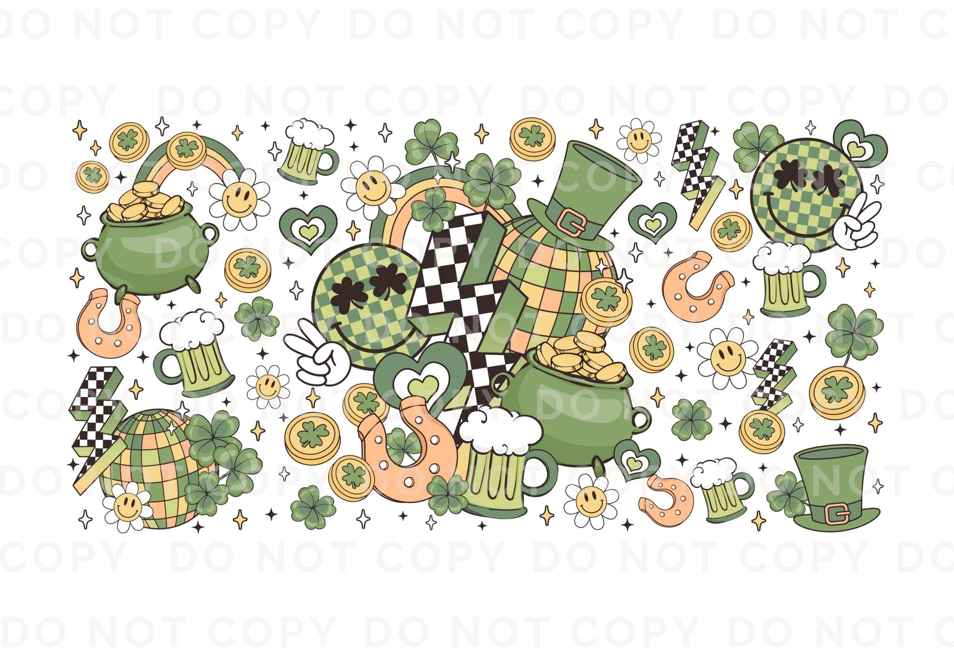 Saint Patrick's Day UV DTF Libbey 16oz Cup Wrap Sticker, Ready to Apply, No Heat, Permanent Adhesive, Waterproof, Glass Can, St Patties